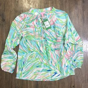 NWT Lilly Pulitzer Elsa Top in Skye Blue Salute